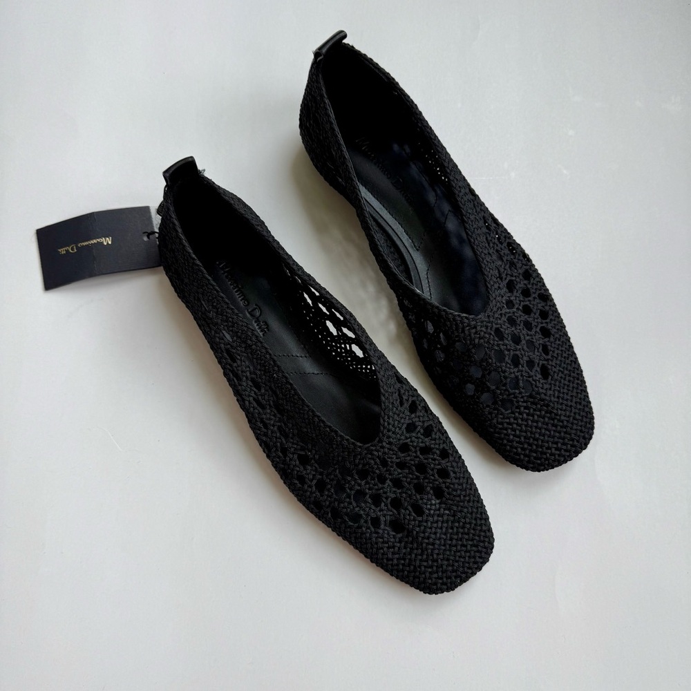 NWT Massimo Dutti Black Woven Flats